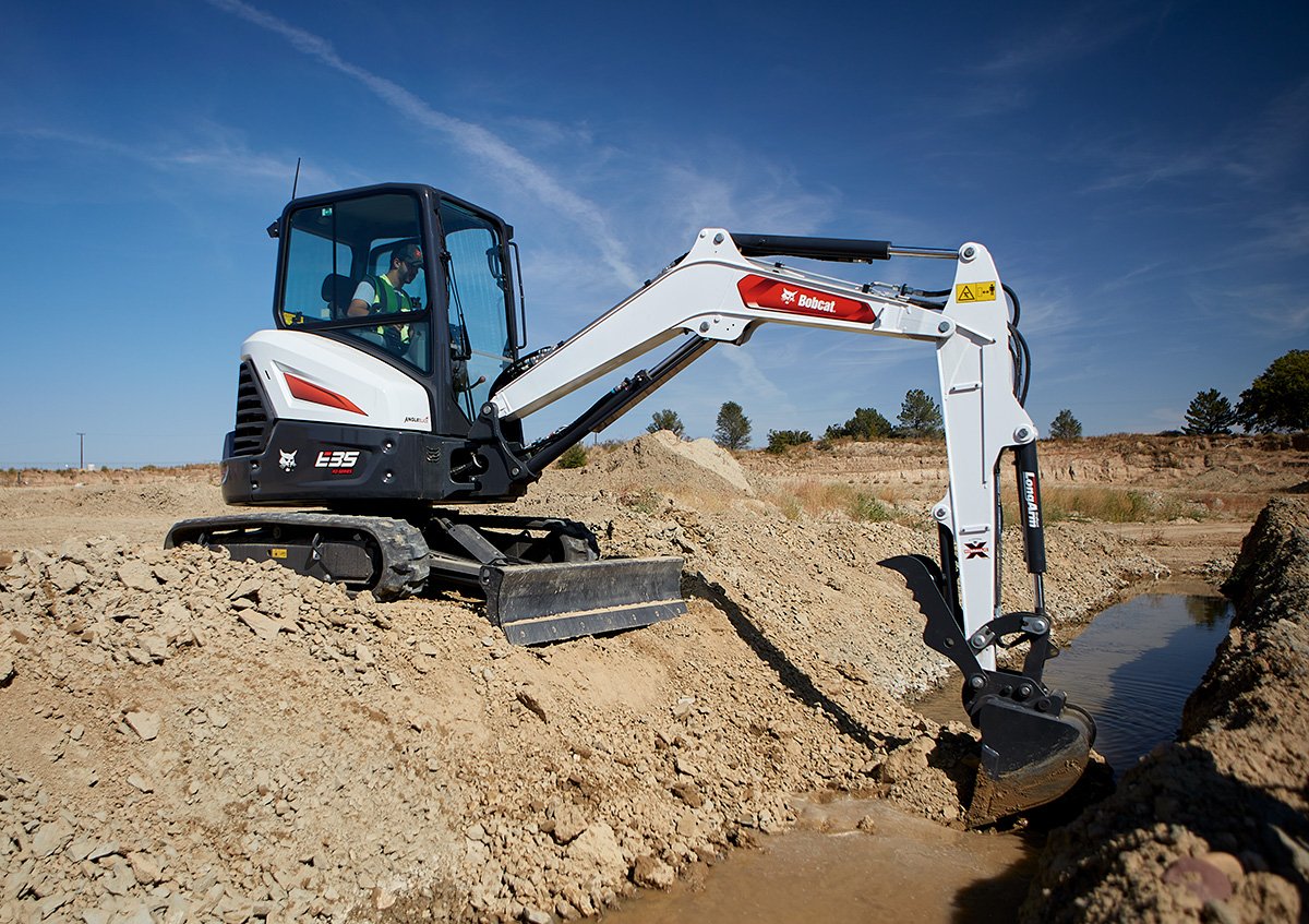 Bobcat E35 Digging Ditch