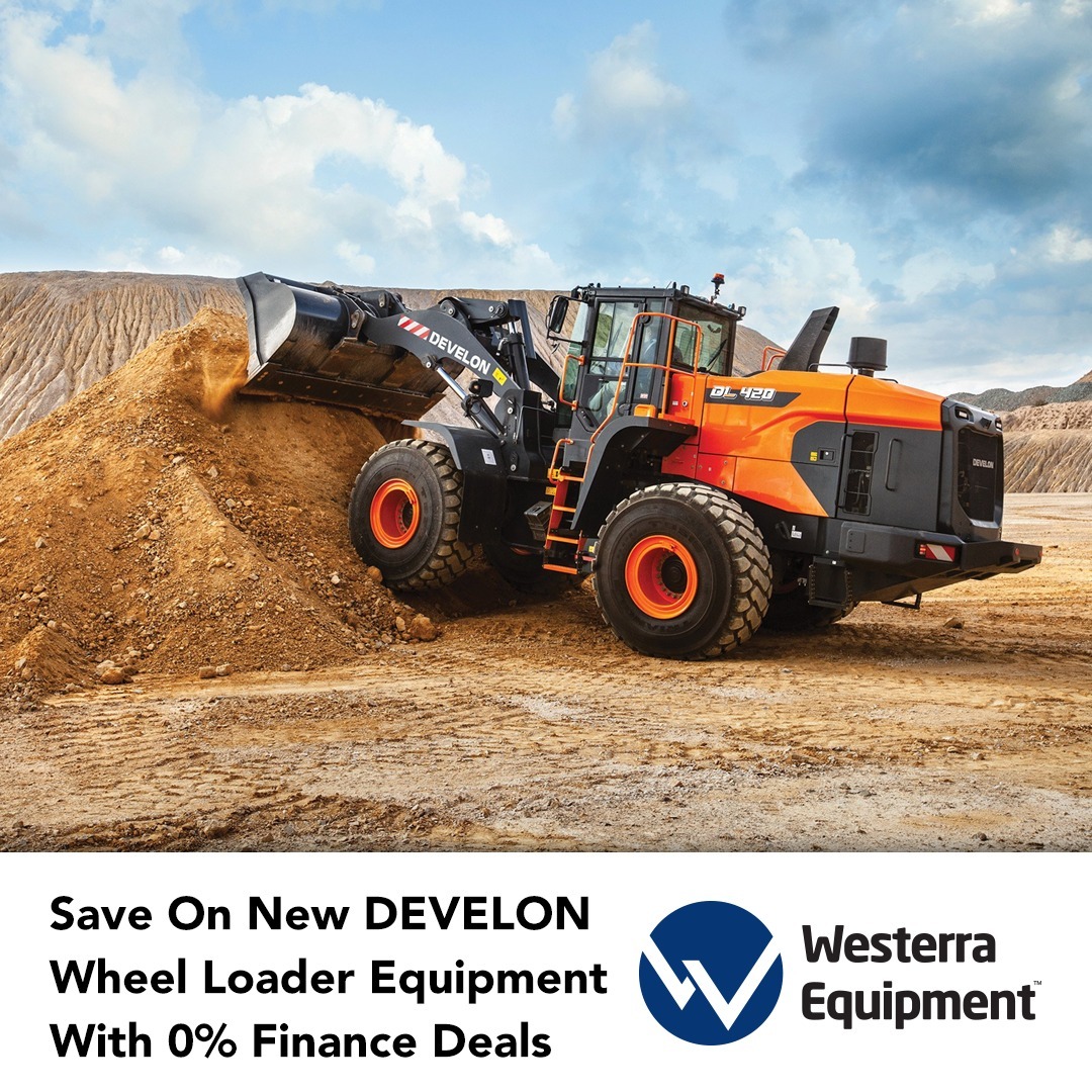 Rebates worth up to $42,500 or fantastic 0% financing available for new DEVELON Wheel Loader equipment purchases with Westerra Equipment. Contact us to see how much you could save or visit our website to see the details of this offer available till June 2024!

#SpecialOffer #DEVELON #DEVELONEquipment #HeavyMachinery #HeavyEquipment #ConstructionEquipment #HeavyEquipment #Rebates